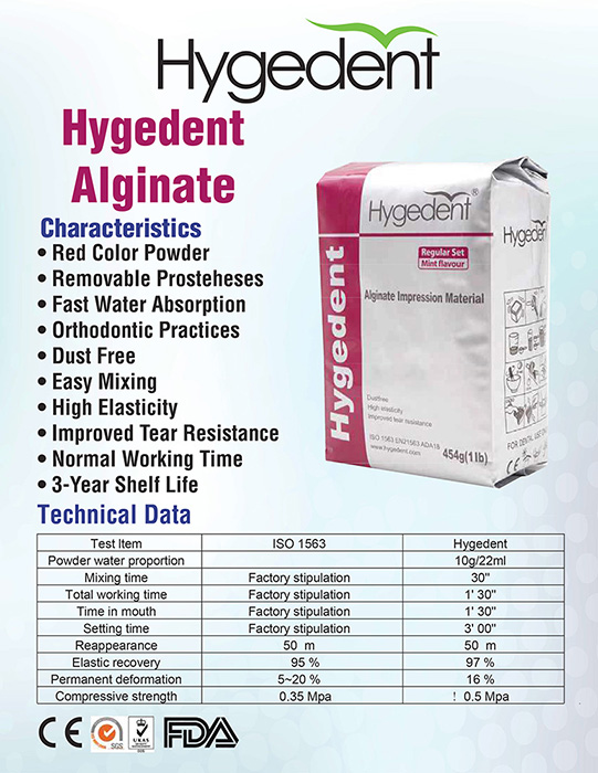 Hygedent Chromatic Alginate Material Molding Powder